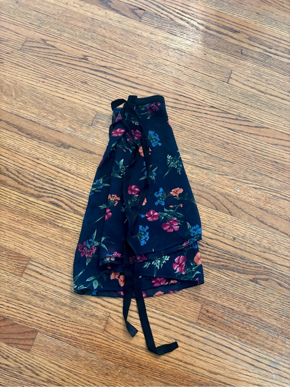 Navy Floral Wrap Ballet Skirt